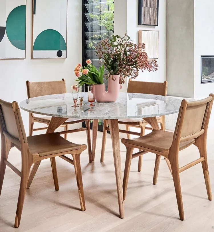 meuble de salle à manger moderne table marbre