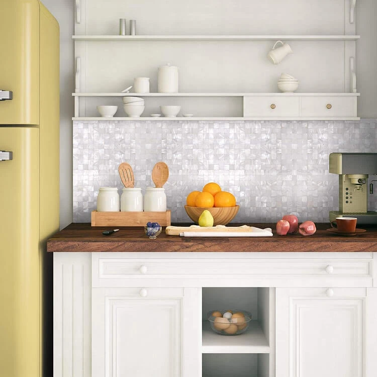 mother of pearl mosaic kitchen backsplash trend 2022