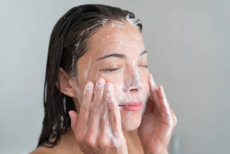 routine beauté peau visage produit nettoyant