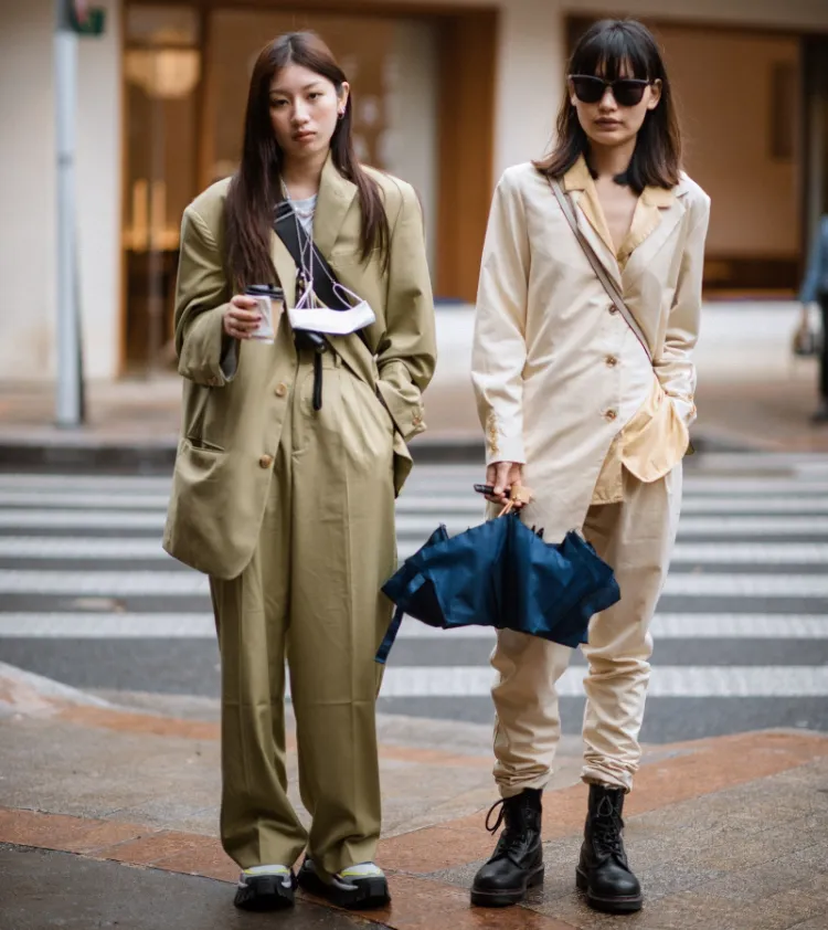 tendance tailoring femme 2021 tailleurs surdimensionnés semaine de la mode Shanghai