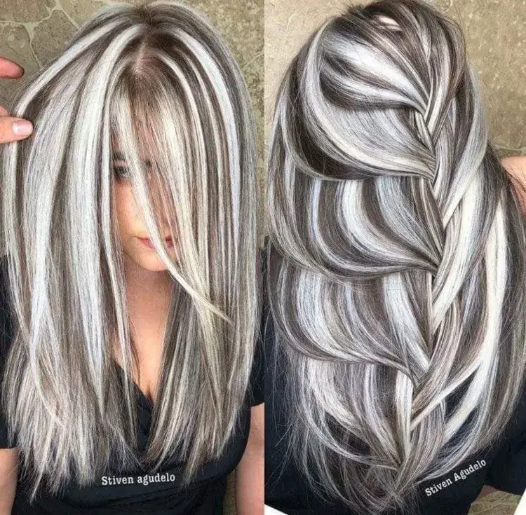 tresse hair frosting technique coloration mèches blond clair détroner balayage 2022