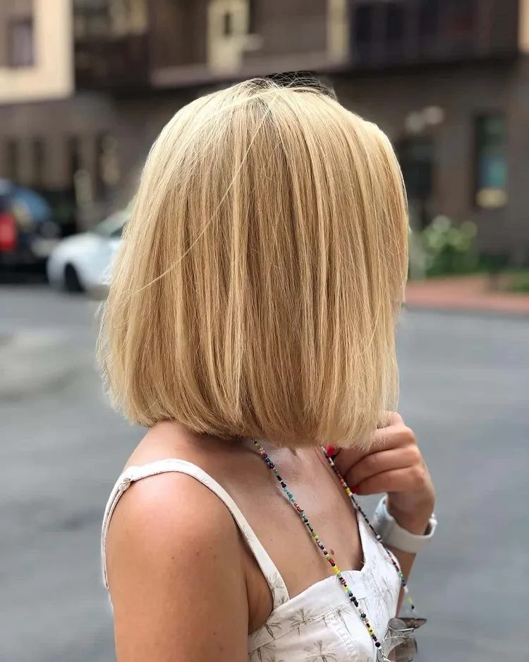 Classic French Bob on Blond Hair