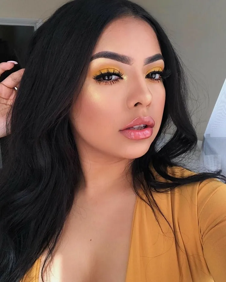how to make eyes with yellow eyeshadow in 2022  spring makeup trend