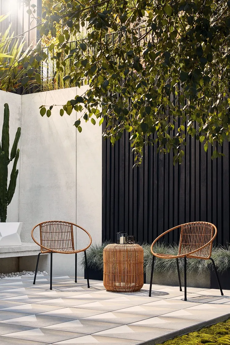 déco aménagement terrrasse balcon jardin style minimaliste tendances extérieur 2022