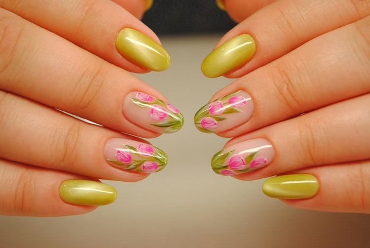 deco ongles fleurs printemps 2022 couleur vernis tendance nail art printemps