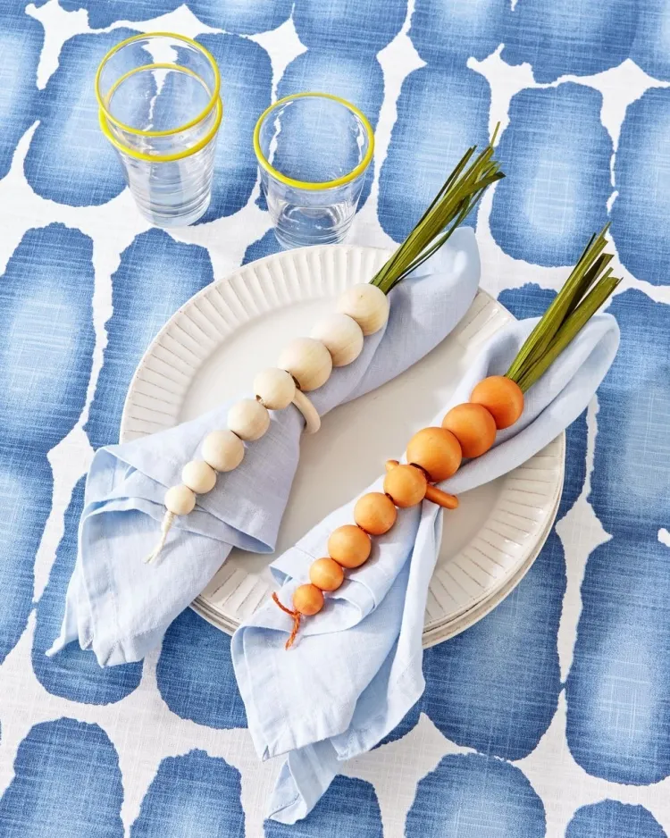 déco pâques facile à faire ronds de serviettes carottes