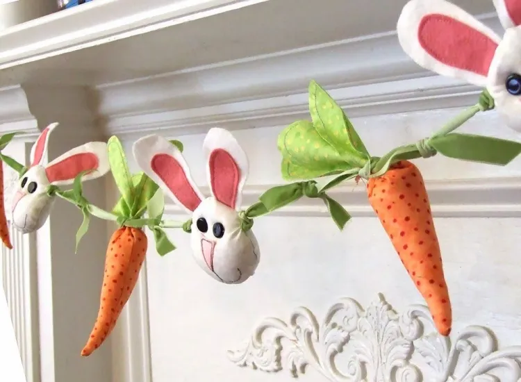 décoration de pâques facile diy guirlande de carottes