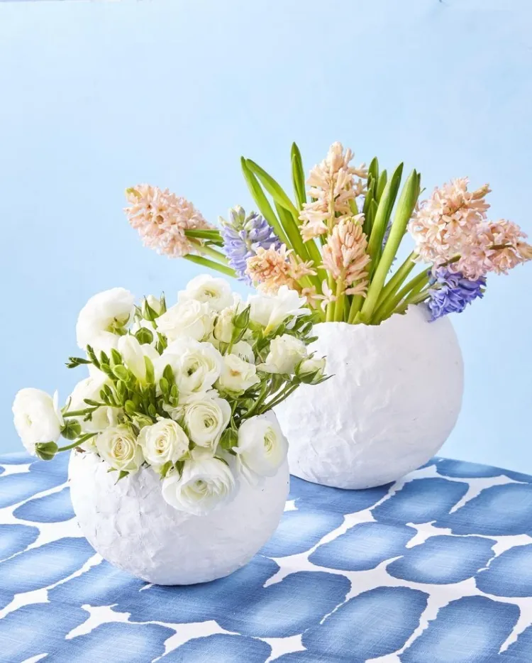 décoration pâques facile à fabriquer vase en oeuf