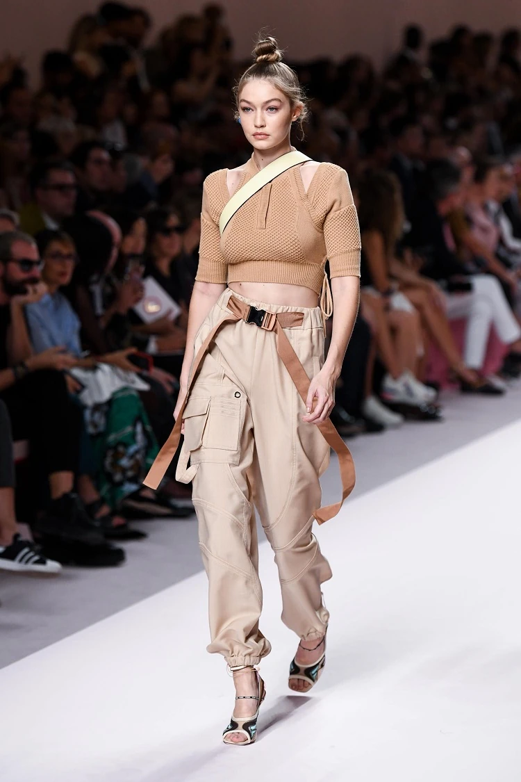 wide beige pants with high waist