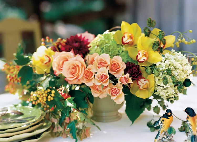 réaliser composition florale originale centre de table paques bouquet impeccable