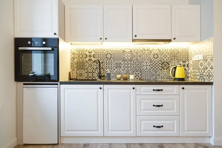 pvc wall cladding for white kitchen imitation colored tiles trends 2022