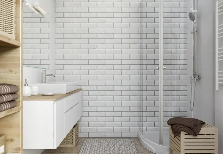 baño pared revestimiento estético pizarra ladrillos patrones decorativos
