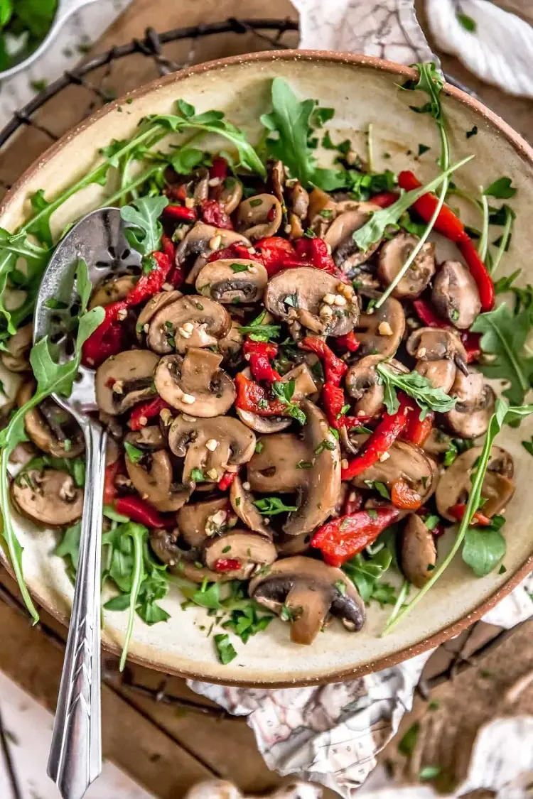 salade champignons cuits recette