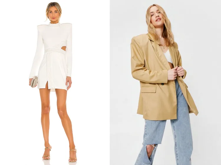 tendenze moda 2022 evitare cosa sostituirli con spalline giacca abito