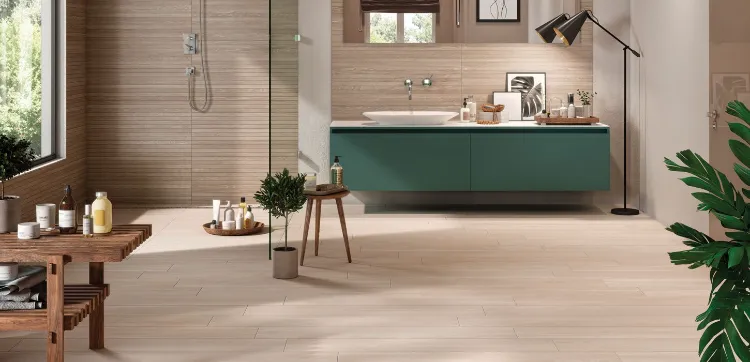 carrelage salle de bain moderne effet bois clair ceramica rondine collection Cottage