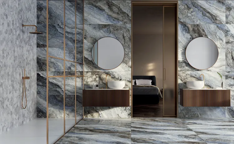 carrelage salle de bain moderne effet marbre Ceramica Sant’Agostino collection Mystic