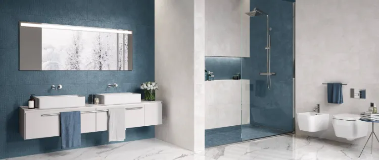 carrelage salle de bain mural sol modernes italiens Ceramiche SuperGres colovers Cobalt