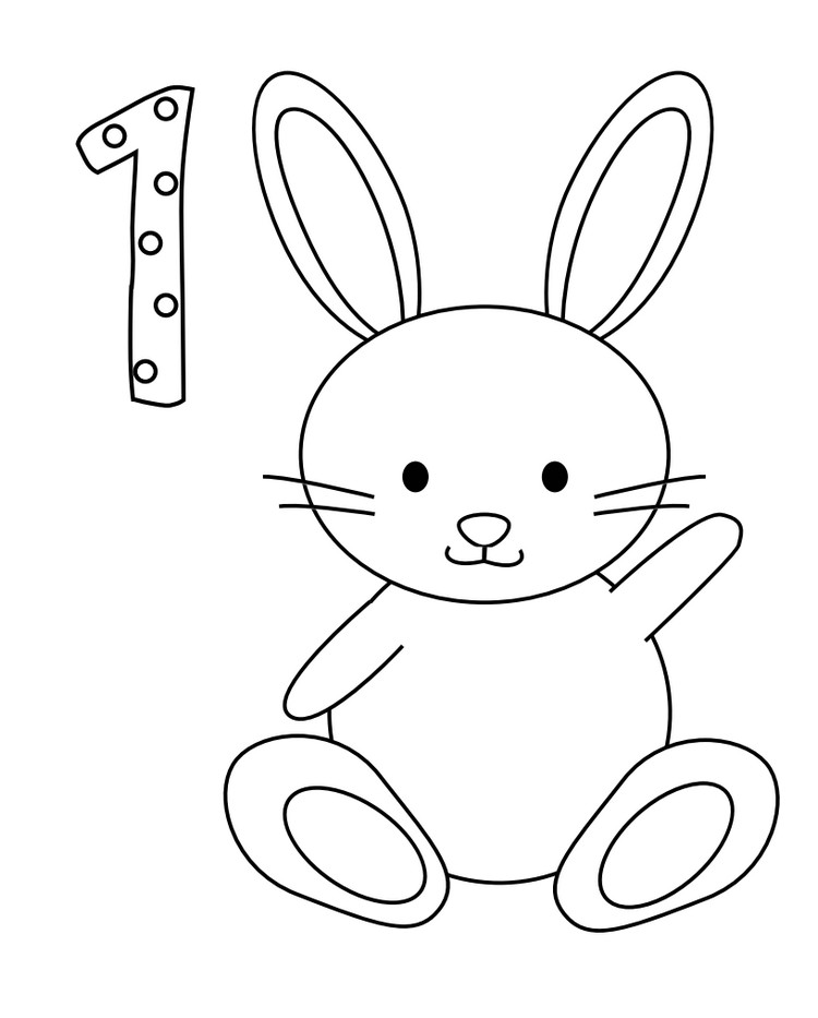coloriage lapin de pâques idée simple pour les enfants de la maternelle