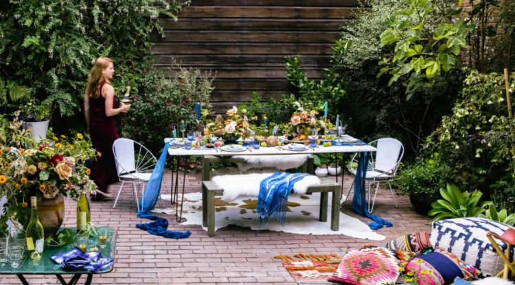 comment aménager décorer salle a manger terrasse de jardin coin repas style exotique