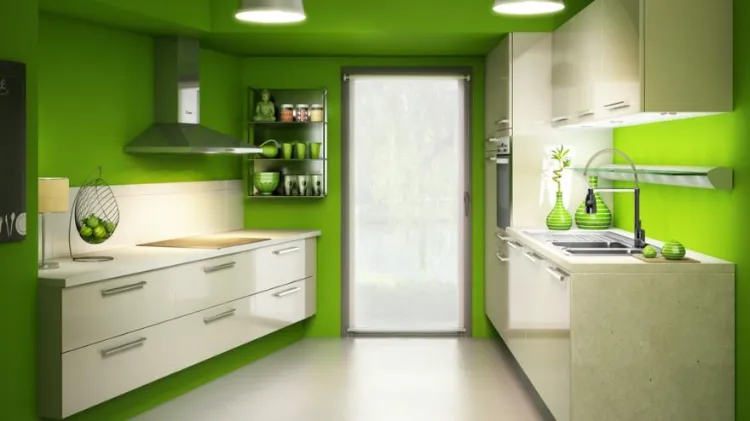 how do you combine green with gray in the kitchen trend 2022