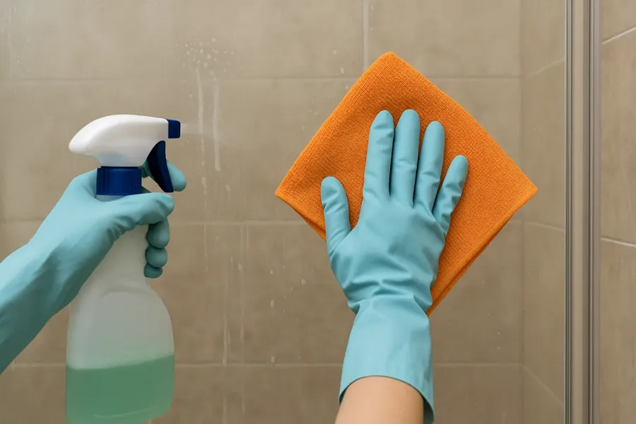 comment nettoyer une porte de douche