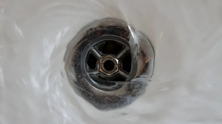 hot water to clean the sink