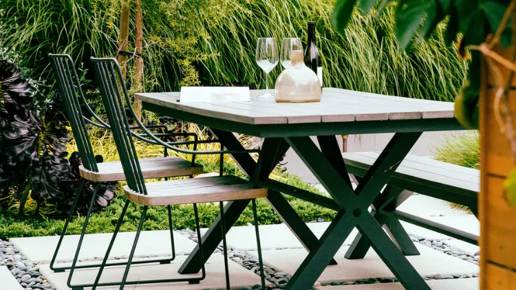 ensemble table manger chaises pour coin repas terrasse de jardin esprit nature