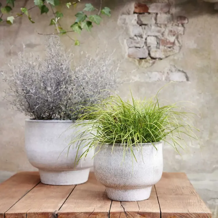 jardinière pot fleurs design extérieur terre4 cuite émaillée céramique matériaux naturels