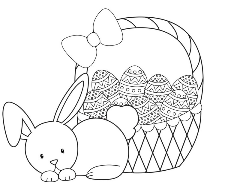 oeufs de paques et lapin coloriage gratuit enfants maternelle