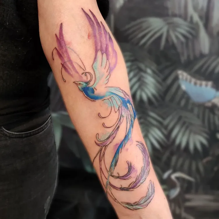 tatouage phoenix femme avant bras