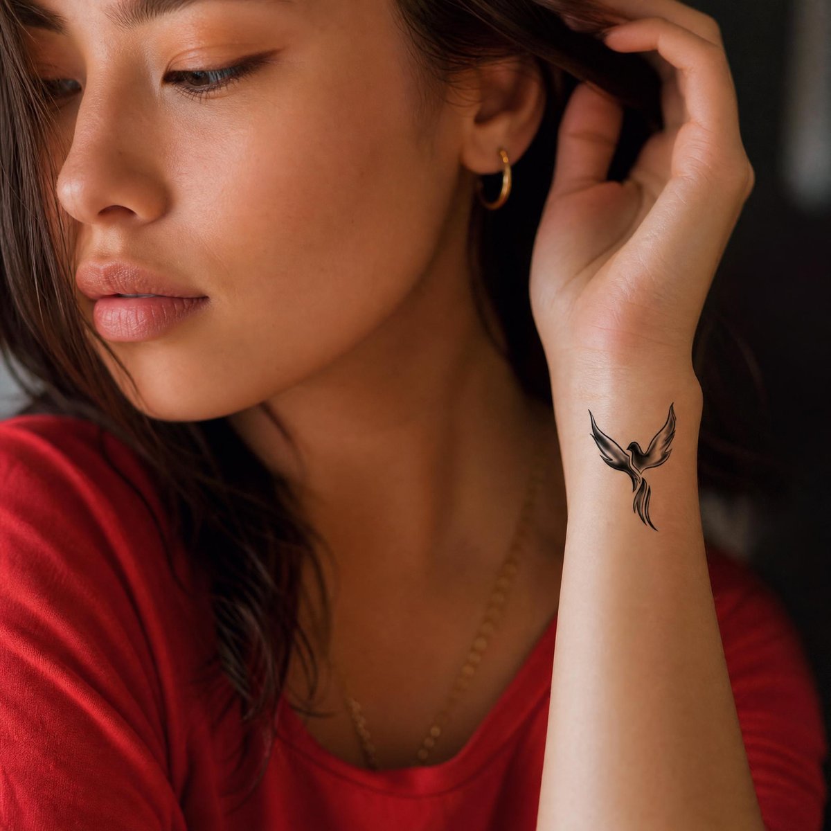 tatouage phoenix femme poignet