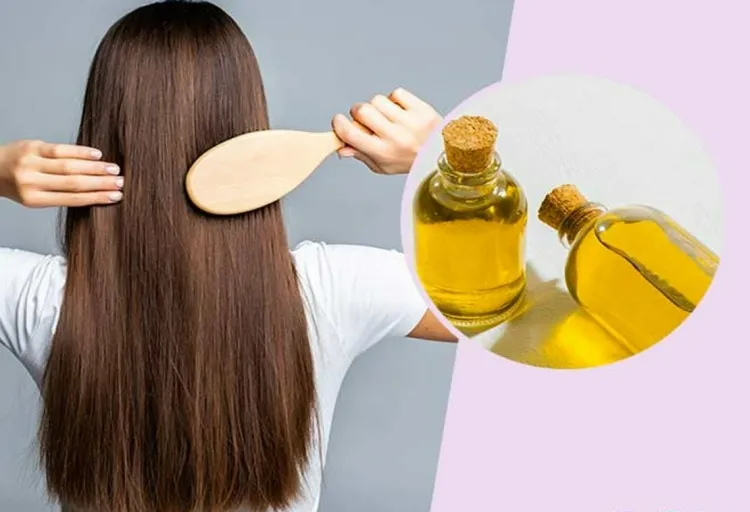 Silky, shiny hair strengthens the roots and nourishes the hair strands