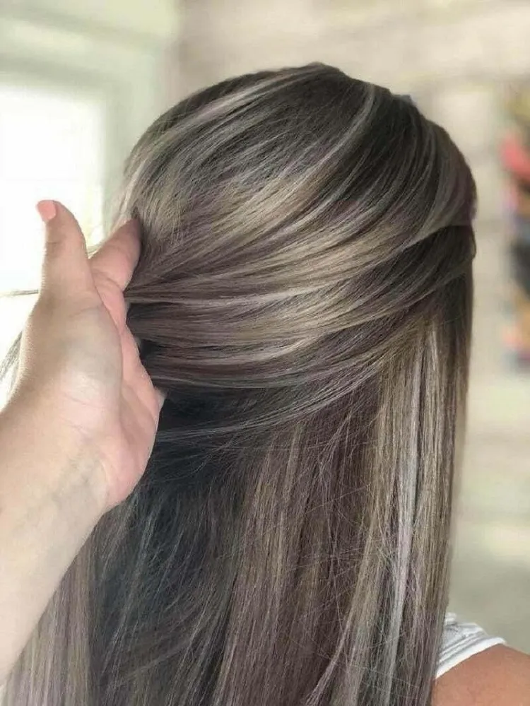 Brown hair with blonde highlights
