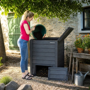 comment cacher un composteur de jardin
