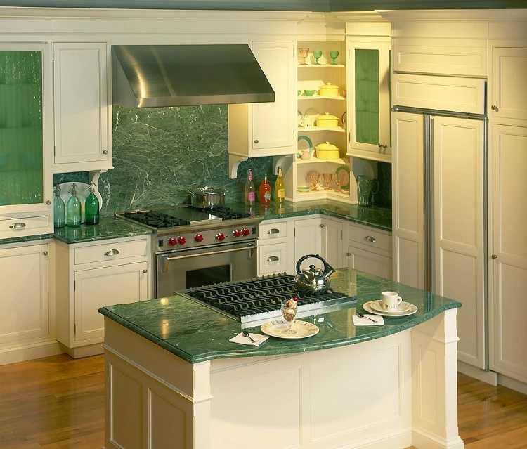 comptoir de cuisine quartz vert