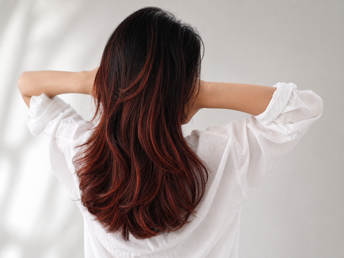 idée balayage sur cheveux noirs naturels été 2022