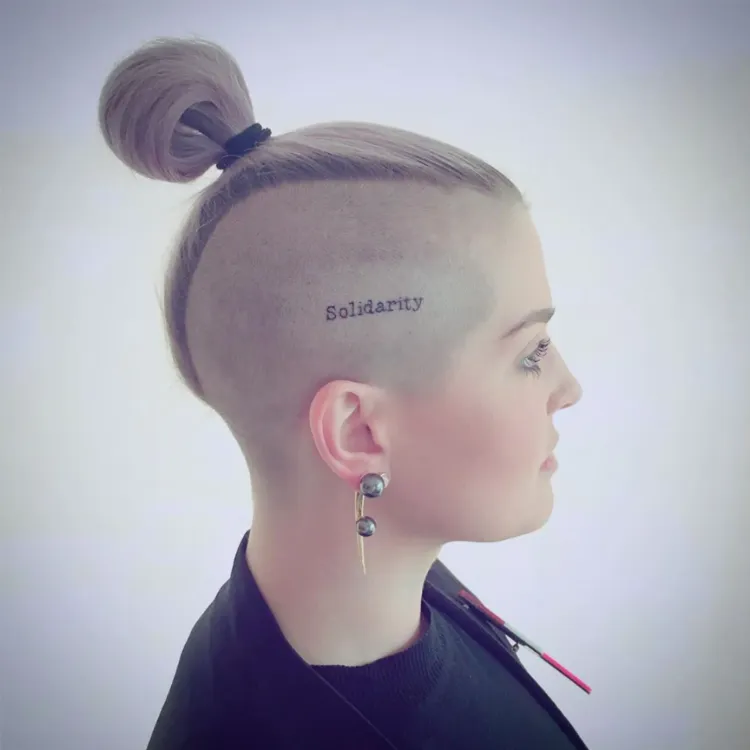 star tattoo idea kelly osbourne solidarity shaved side head