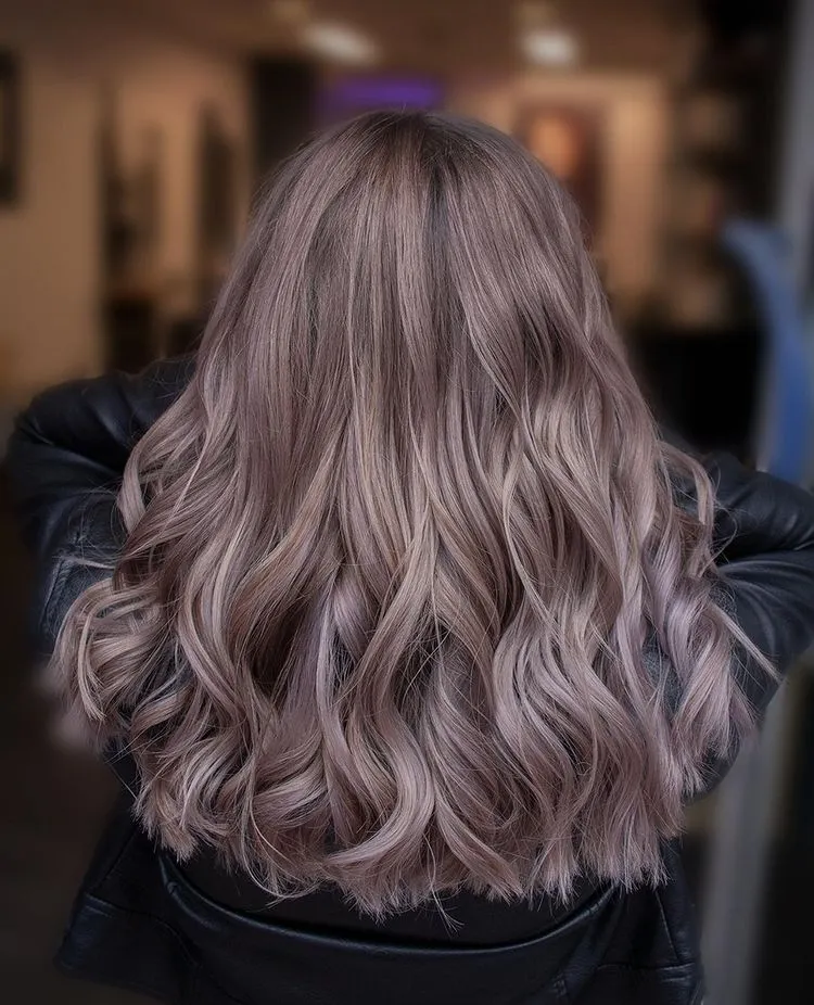 Brown mushroom coloring with lavender highlights