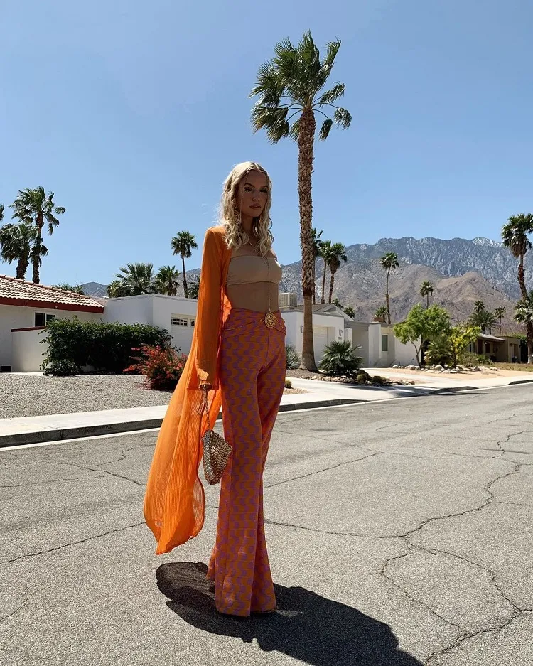Coachella pants fashionable women's outfit summer 2022