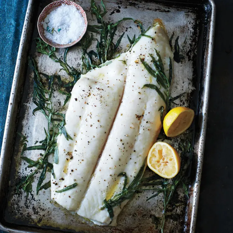 Spring recipe based on grilled white fish