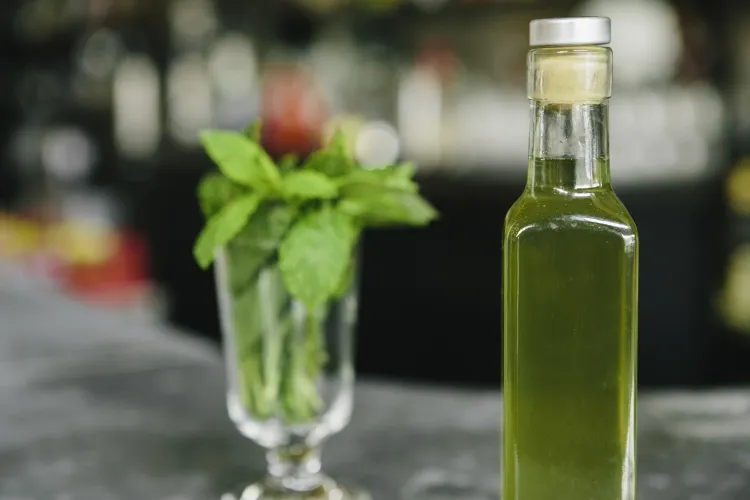 The homemade mint syrup recipe involves cooking spring cocktails
