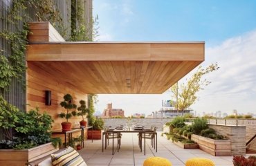 rooftops terrace en bois amenagement moderne extérieur