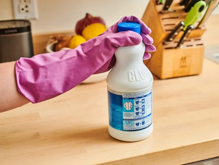 tache eau de Javel nettoyer surfaces meubles éliminer bactéries moisissures