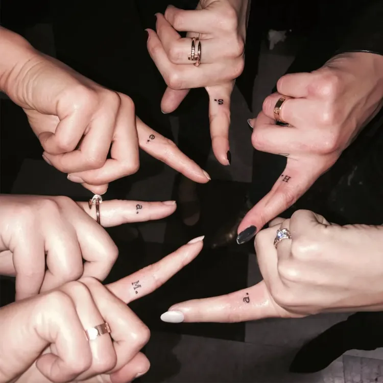 tattoo of star woman actresses pretty little liars finger microtattoos