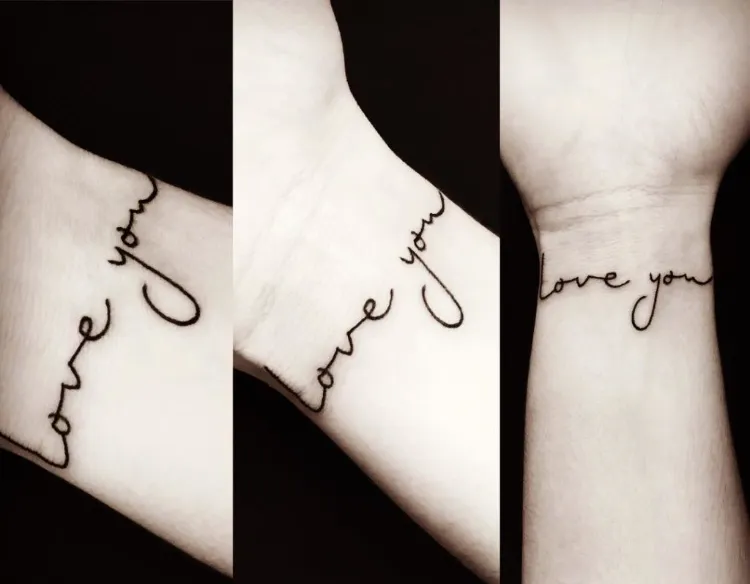 tatouage poignet femme discret love you écrit main je t aime