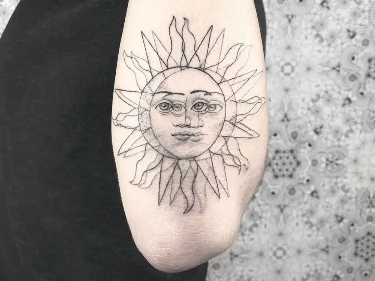 tattoo illusion optique soleil