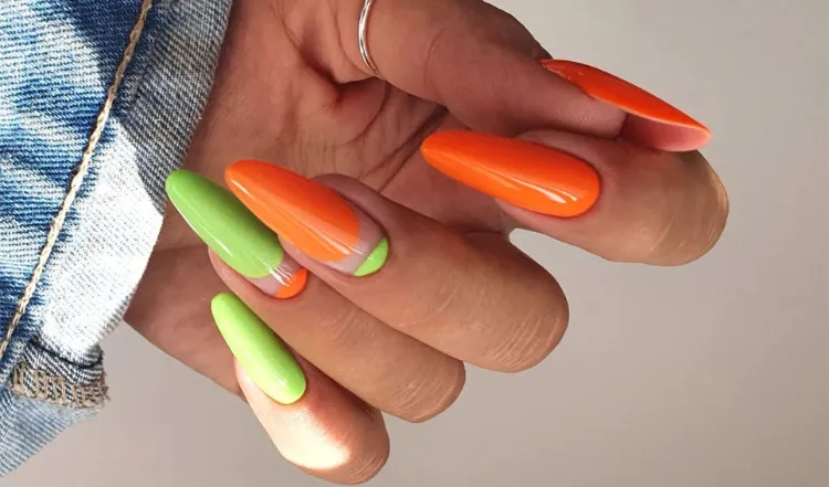 tendance ongles longs été 2022 couleurs vives saturées manucure fantaisie