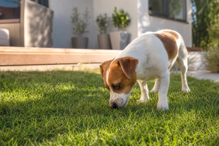 chien qui mange herbe pourquoi comportement étrange que faire décourager