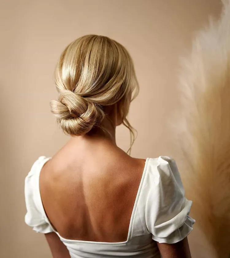 Blonde short hair updos elegant knots are easy to do
