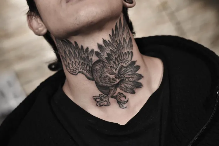 choose an eagle tattoo on his neck in 2022